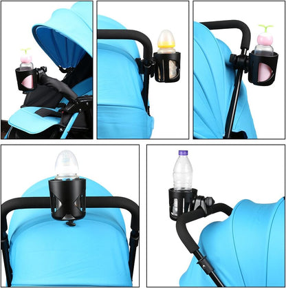 Accmor Stroller Cup Holder, Universal Cup Holder for Walker Wheelchair Bike, 360° Rotatable Stroller Cup Holder Attachment Accessories for Walker, Wheelchair, Scooter