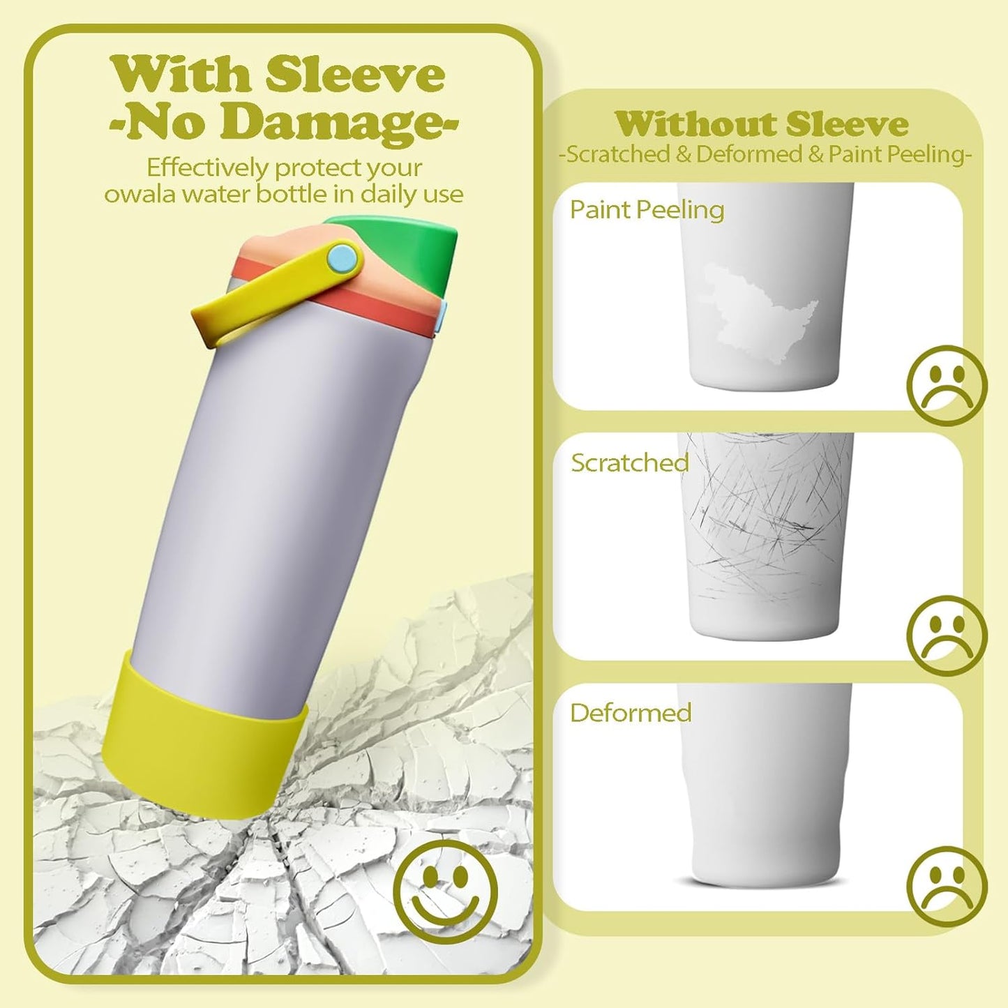 2PCS Silicone Boots for Owala 30oz & 40oz FreeSip Sway Bottles & Tumblers – Non-Slip, Scratch-Resistant, Stability Enhancer for Owala Accessories (Eucalyptus Green) - Colors A
