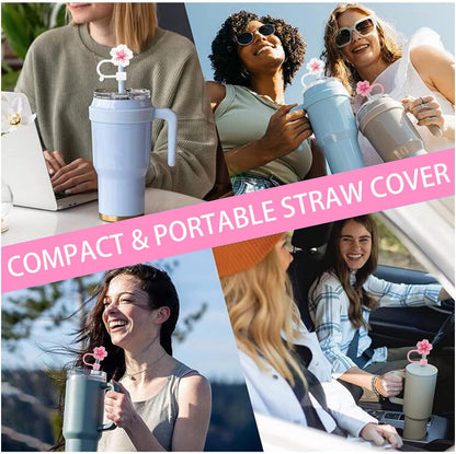 Straw Cover Cap for Stanley Cup,Silicone Straw Topper 10 mm 0.4 in Reusable Straw Tips Lids,Straw Tip Covers for Stanley Cups Accessories
