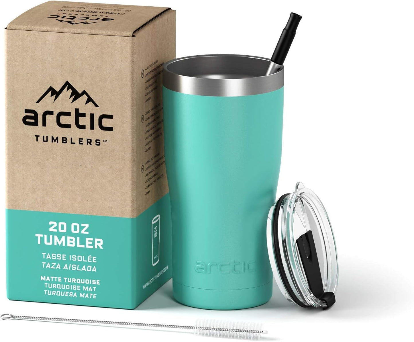 | 30 oz Tuscan Sun Insulated Tumbler with Straw & Cleaner - Retains Temperature up to 24hrs - Non-Spill Splash Proof Lid, Double Wall Vacuum Technology, BPA Free & Built to Last