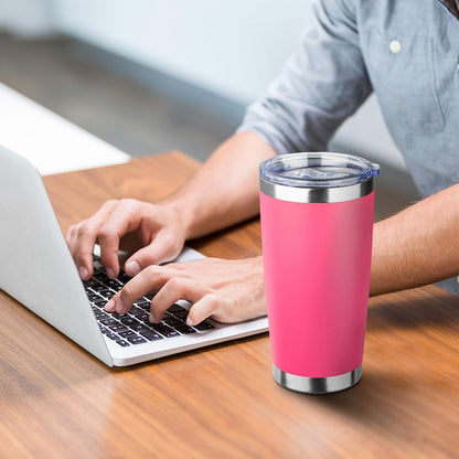 20oz Tumbler with Straw and Brush, Stainless Steel Vacuum Insulated tumbler, Double Wall Insulated Coffee Tumbler for Outdoor, Home, Travel,Office (Buff,1pcs)