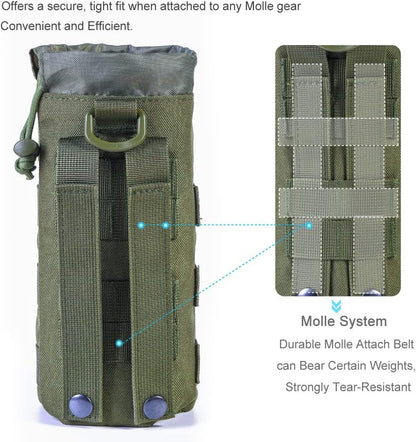 Upgraded Tactical Drawstring Molle Water Bottle Holder Tactical Pouches