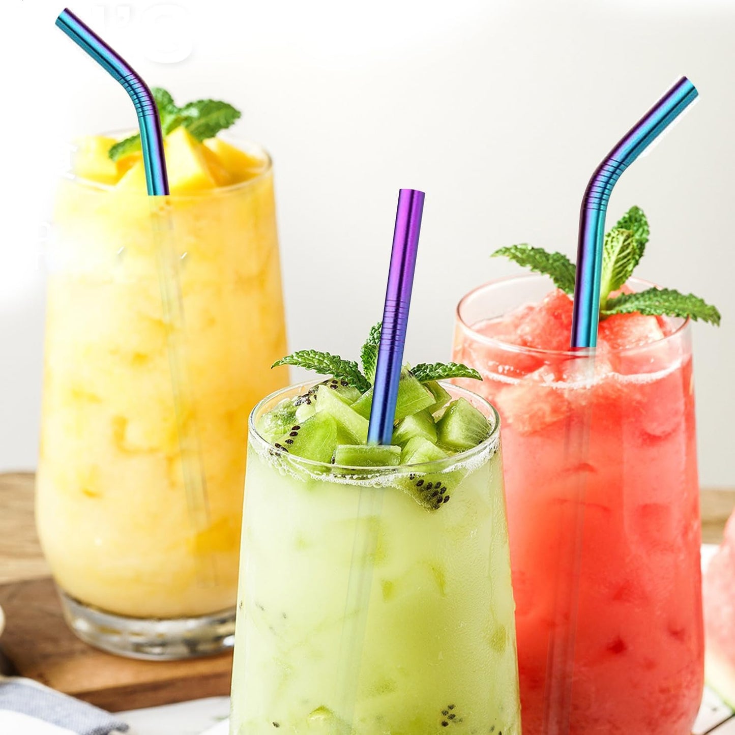 VEHHE Metal Straws Stainless Steel Straws Drinking Straws Reusable - 10.5" Ultra Long 4 + 1 - W/Cleaning Brush for 20/30 Oz for Yeti RTIC SIC Ozark Trail Tumblers (2 Straight|2 Bent|1 Brush)