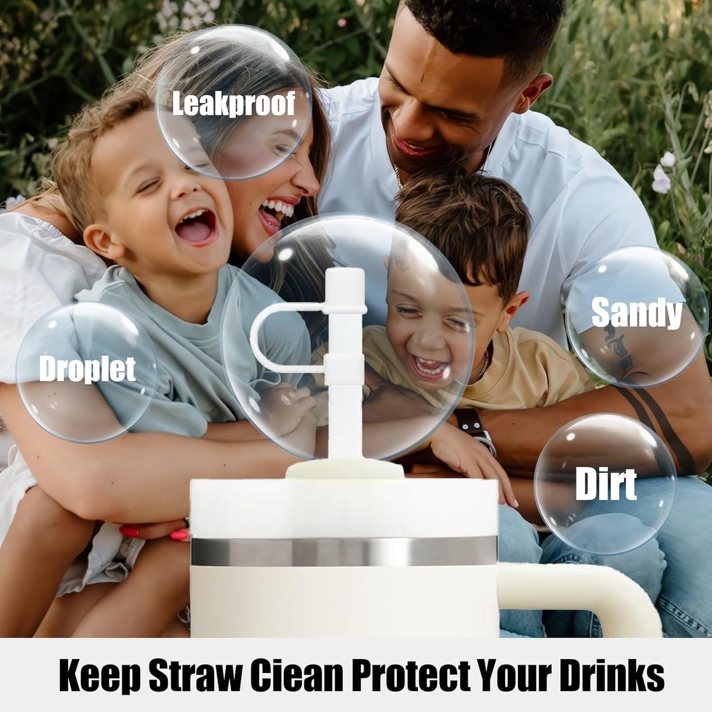 7Pcs Straw Cover Cap for Stanley Cup,Simple 10mm(0.4inch) Silicone Straw Toppers for Stanley 40&30oz Tumbler Accessories-Multicolor