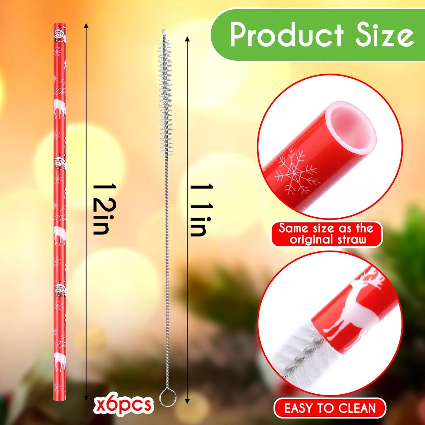 AIERSA 6 Pack Silicone Replacement Straws for Stanley 20 30 40oz Cup,Reusable Straws Compatible 40 oz Stanley Tumbler,Long Straw with Cleaning Brush for Stanley Cup Accessories