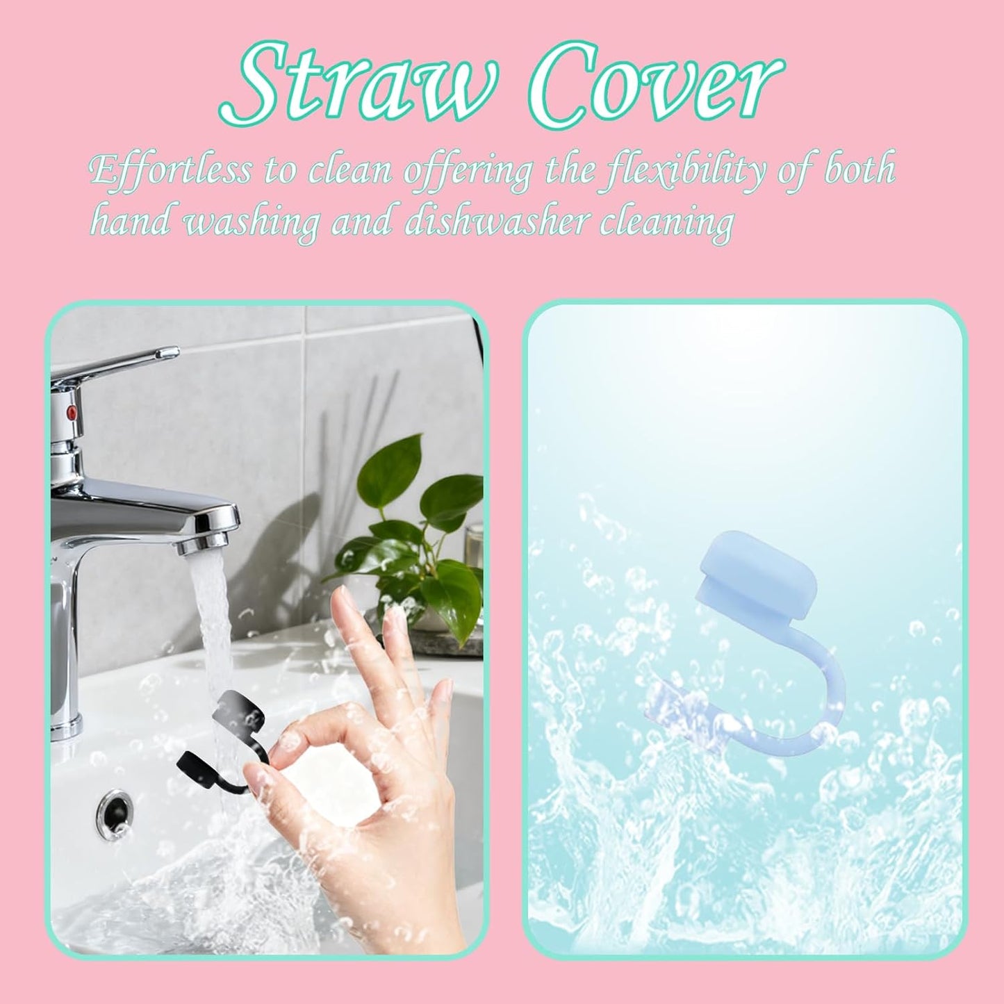 15Pcs Straw Toppers for Stanley Cup, Silicone 10mm Straw Cover Cap for Stanley 30 40oz Tumblers, Reusable Lid Accessories