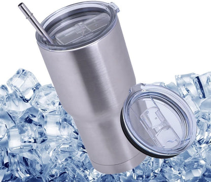 2 Replacement Lids for Stainless Steel Tumbler Travel Cup - Fits OF Inner diameter 3.7 to 3.74 INCH Yeti Rambler and others (Transparent) (30 OZ)