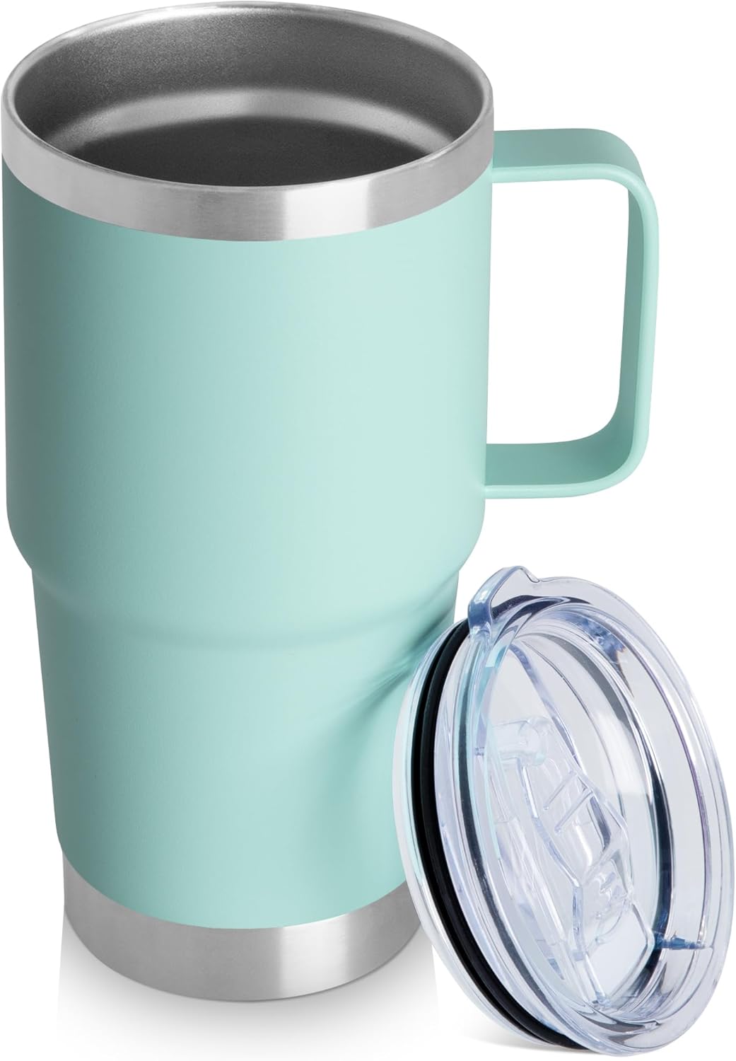 HASLE OUTFITTERS 20oz Tumbler with Handle & Lid, Insulated Stainless Steel Travel Mug, Leakproof Cup for Coffee, BPA-Free Double-Wall Vacuum Tumblers for Hot/Cold Drinks, Commuter, Gym, Office, Blue
