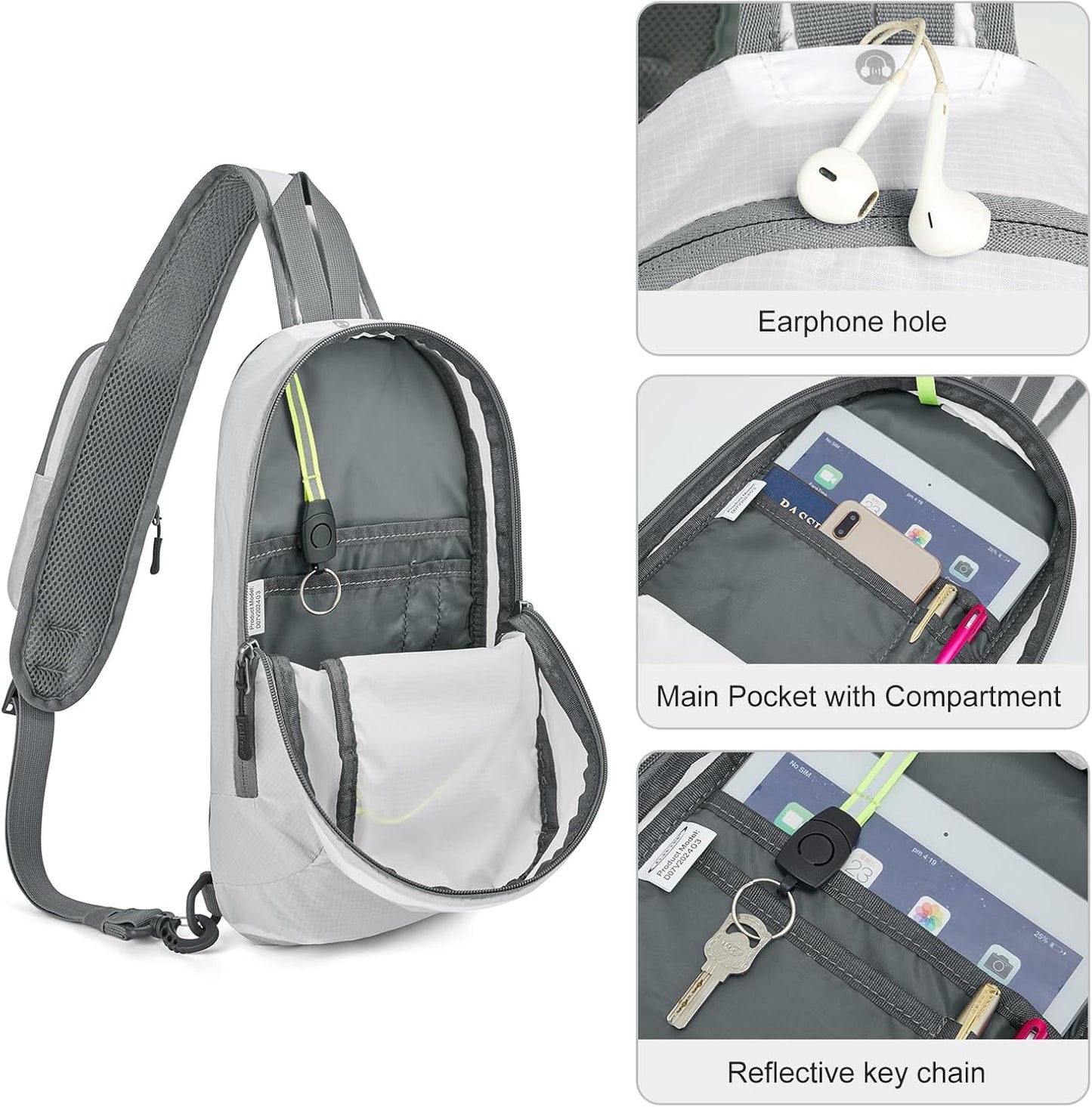 G4Free Sling Bag RFID Blocking Lightweight Crossbody Backpack Chest Shoulder Bag for Travel Sports Running