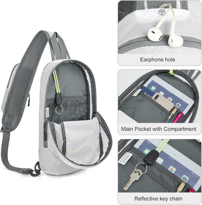 G4Free Sling Bag RFID Blocking Lightweight Crossbody Backpack Chest Shoulder Bag for Travel Sports Running