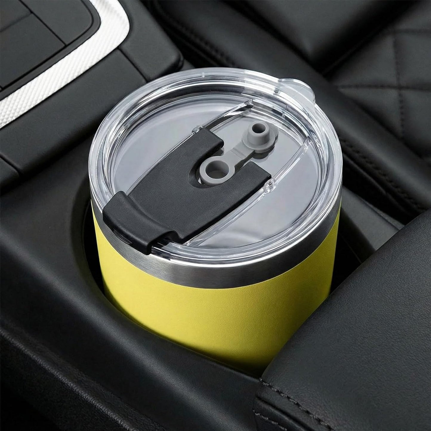 HINZIC 5 Pack Replacement Lids for 20 oz Tumbler,Travel Spill Proof Resistant Cup Lids Covers with Slider Switch fit Coffee Cups and More, Straw Friendly,Black