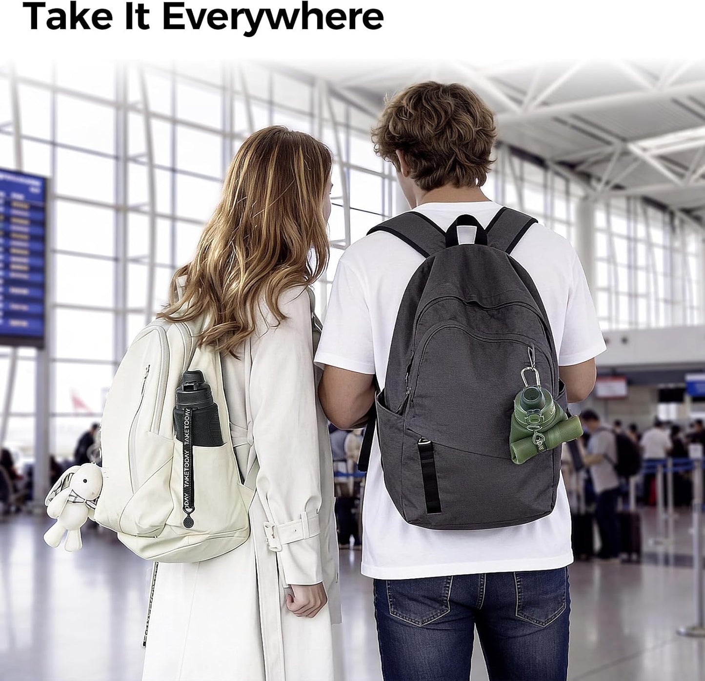 TakeToday Collapsible Water Bottles 32oz, Foldable Travel Bottle, TSA-Approved Leakproof Newly Silicone Water Bottle for Hiking, Travel, Outdoors, Black