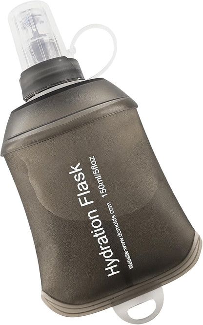 WILDREEDS 500ml Soft Flask, TPU Collapsible Soft Water Bottle for Hydration Pack, Running Vest, Folding Water Bottle for Hiking Cycling Climbing-1Pcs, White