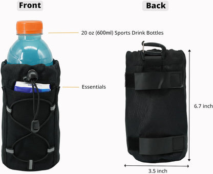 Ultralight Backpack Strap Water Bottle Holder – Front Access, Fits 16–24oz Bottles