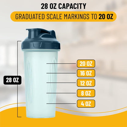 Mr. Pen- Shaker Bottles for Protein Mixes, 28 oz, Leak Proof Shaker Cups with Stainless Steel Wire Whisk Ball for Protein Shakes and Pre Workout