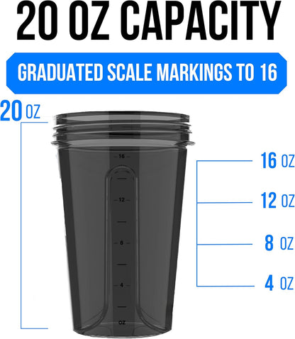 VELOMIX -6 PACK- 20 oz Protein Shaker Bottle for Protein Mixes - 6x Wire Whisk | Leak Proof Shaker Cups for Protein Shakes| Stackable Protein Shaker Bottle Pack | Dishwasher Safe (ALL IN BLACK)
