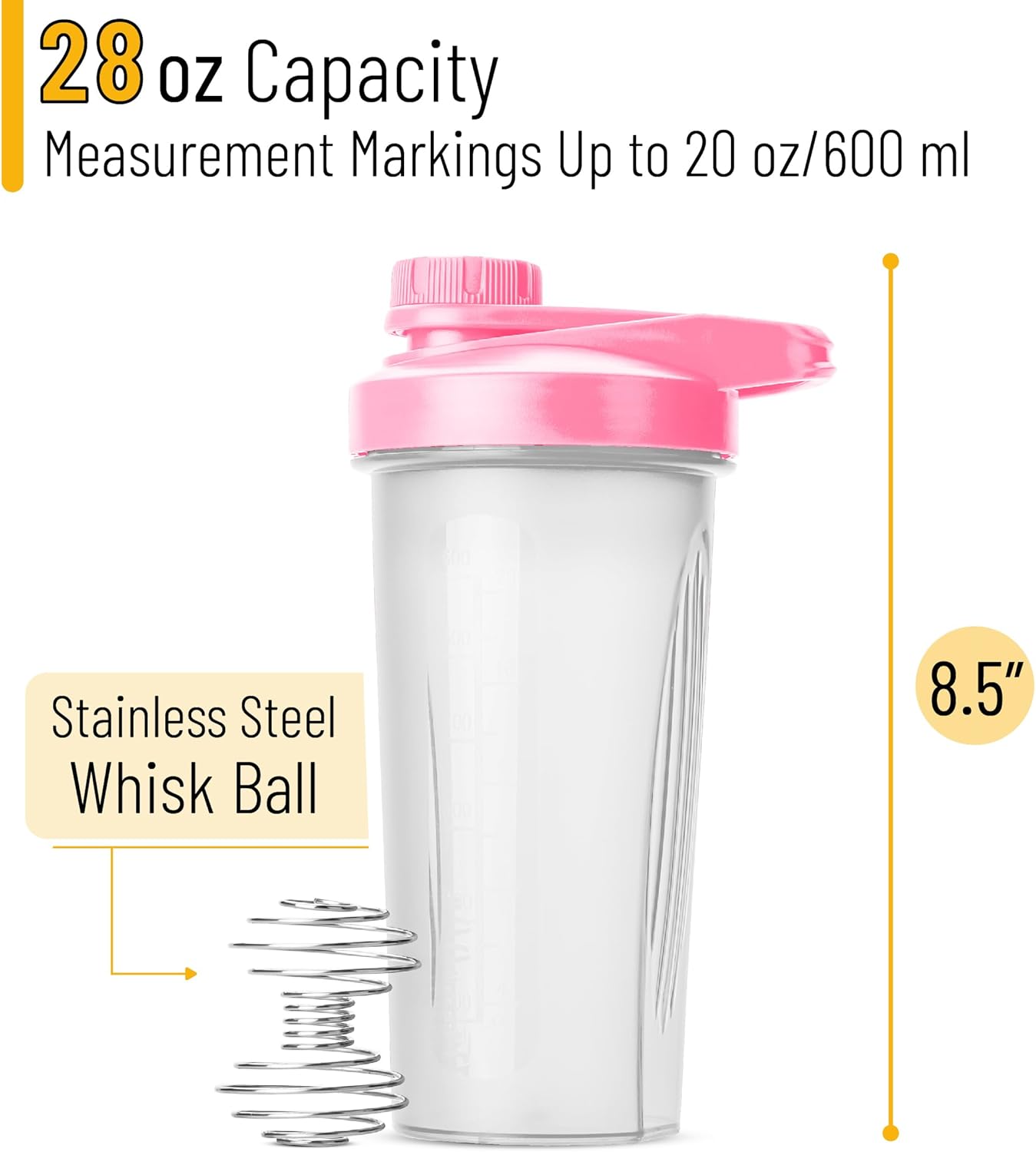 Mr. Pen- Shaker Bottles for Protein Mixes with Twist Cap, 28 oz, Protein Shaker Bottle with Wire Whisk Ball, Shaker Cup, Mixer Bottle