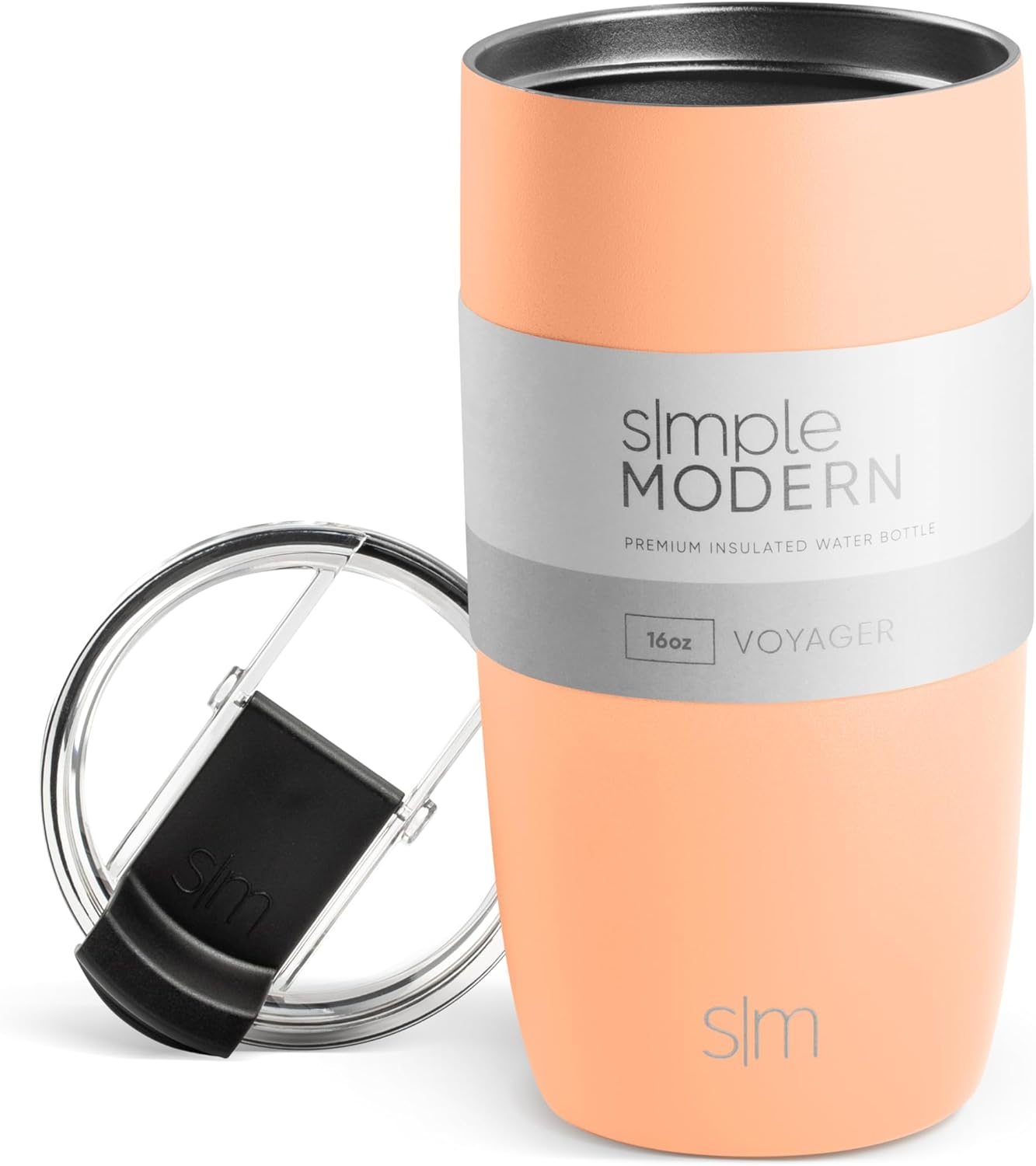 Simple Modern Voyager Tumbler with Flip Lid | Travel Coffee Mug | Insulated Stainless Steel Cold Brew Iced or Hot Coffee Cup | Gifts for Women Men Her Him | 16oz, Almond Birch