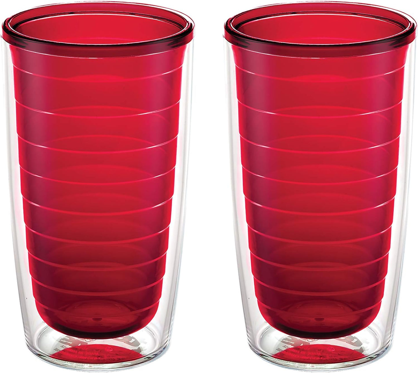 Tervis Clear & Colorful Tabletop Made in USA Double Walled Insulated Tumbler Travel Cup Keeps Drinks Cold & Hot, 16oz Mug, Clear