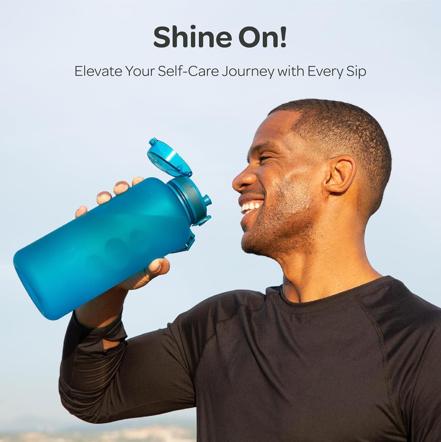 Hydracy Water Bottle with Time Marker -Large BPA Free Water Bottle & No Sweat Sleeve -Leak Proof Gym Bottle with Times to Drink - Ideal for Fitness Sports & Outdoors