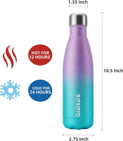 BJPKPK Insulated Water Bottle 12oz Small Stainless Steel Water Bottles Reusable Metal Thermal Keep Cold and Hot,Dreamy Purple - Colors A