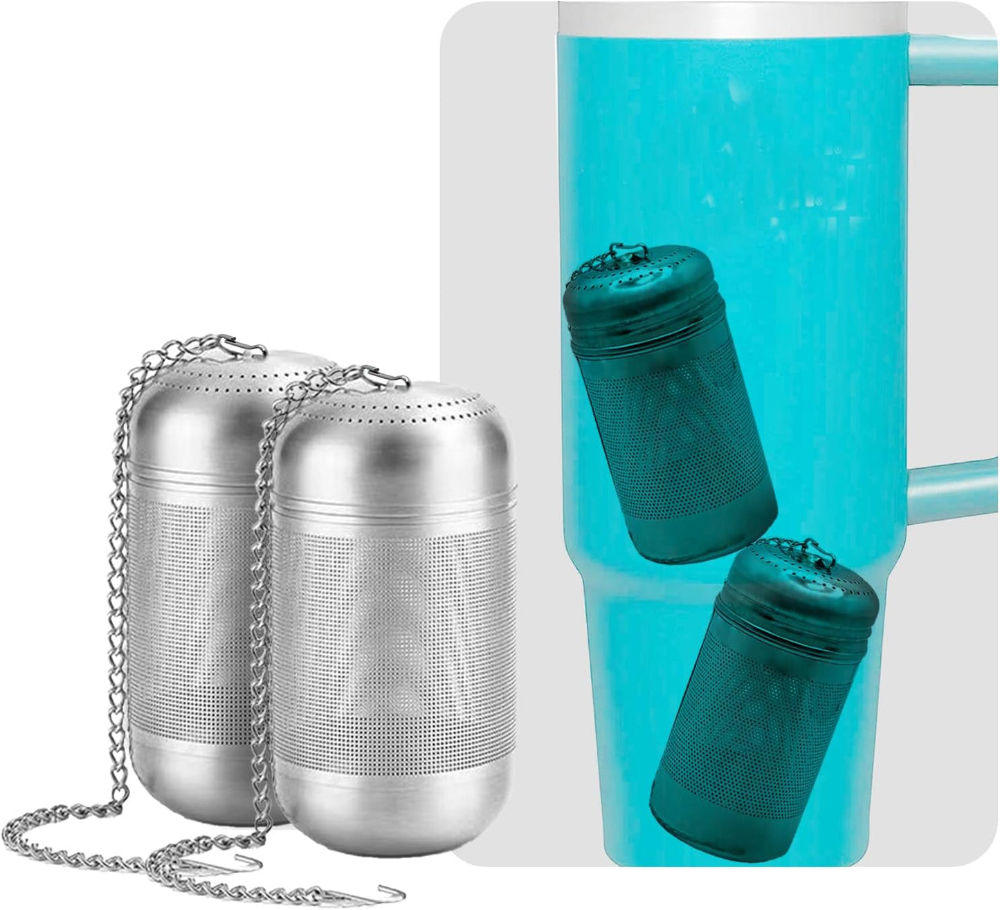 2PCS Fruit Infuser Insert,Flower Tea Infuser for Wide Mouth Water Bottles,Compatible with Stanley,Hydro Flask,Iron Flask, Takeya, ThermoFlask and Similar