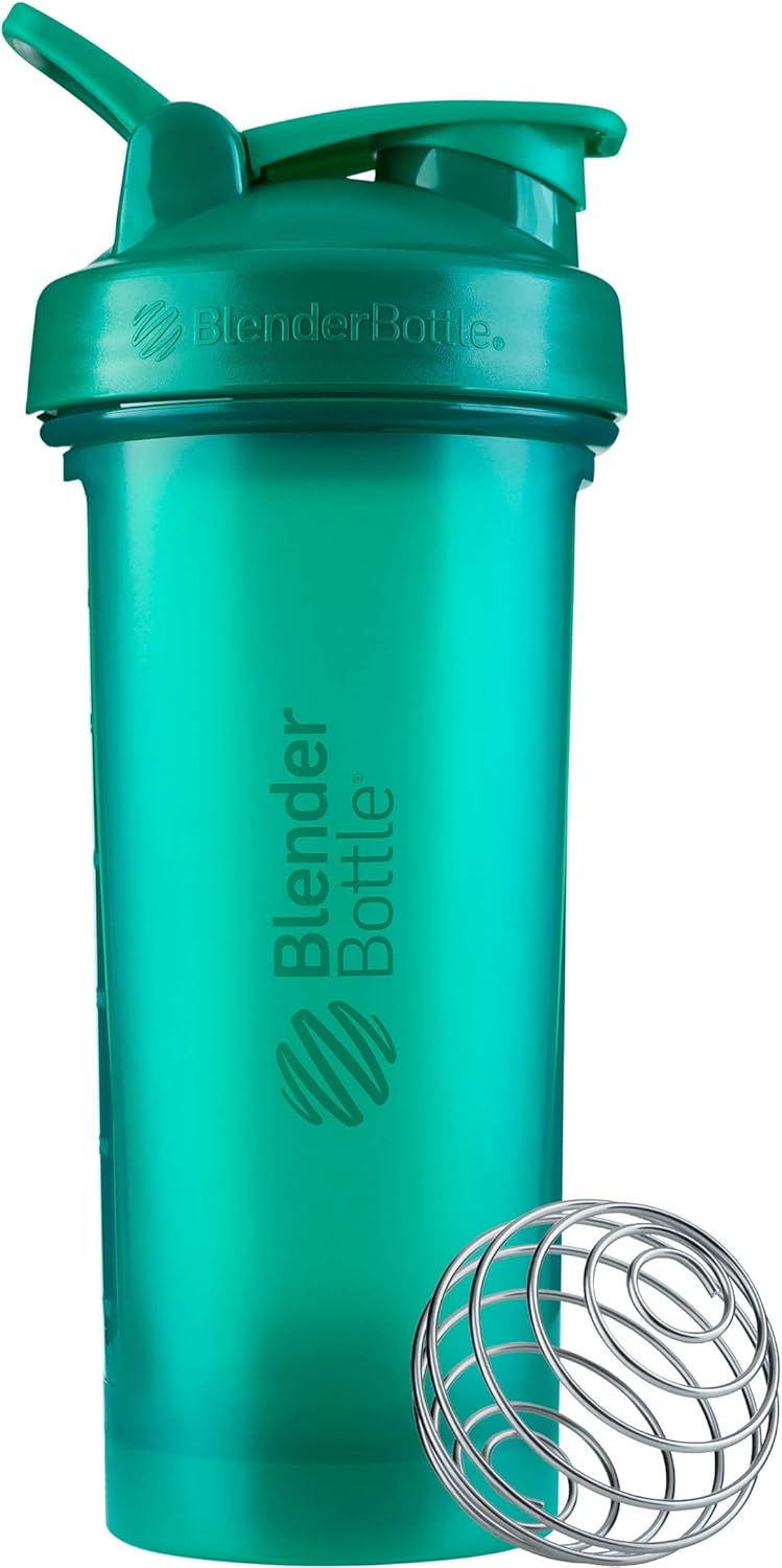 BlenderBottle Classic V2 Shaker Bottle Perfect for Protein Shakes and Pre Workout, 20-Ounce, Clear/Black