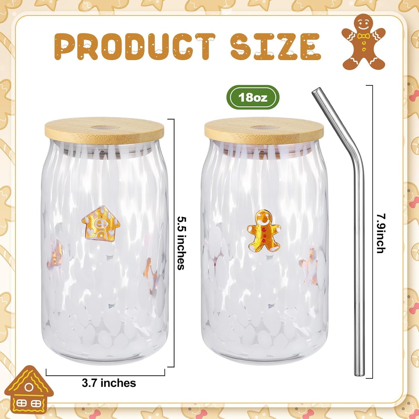 Honeydak 2 Pcs Icon Juice Glass Tumbler with Lid & Straw - 18 oz Cloud and Sun Icon Can Shape Glass Cups Coffee Juice Beer Soda Drinking Cup for Summer Halloween Christmas Party Supplies Gift