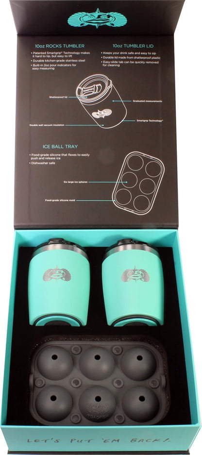 Toadfish Non-tipping 10oz Double Wall Insulated Stainless Steel Rocks Tumbler w/ East Slide Lid - Graphite