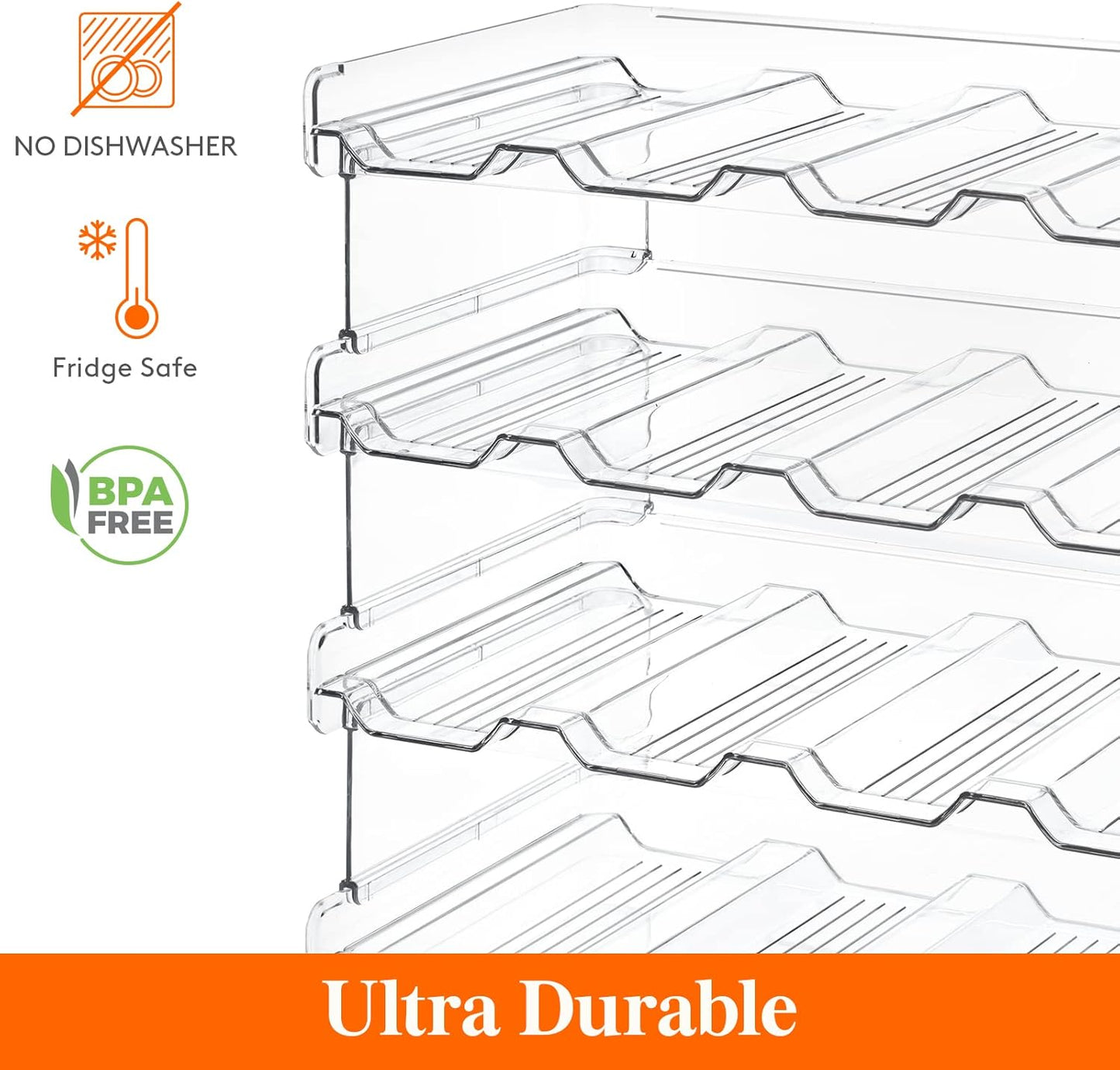 Lifewit 2 Tier Stackable Water Bottle Organizer for Cabinet, Plastic Bottle Holder Fits 6 Bottles/Tumblers up to 3.8" Diameter for Pantry/Countertop/Cupboard, 28 x 19 x 15 cm/11 x 7.5 x 5.7"
