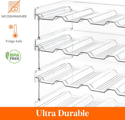 Lifewit 2 Tier Stackable Water Bottle Organizer for Cabinet, Plastic Bottle Holder Fits 6 Bottles/Tumblers up to 3.8" Diameter for Pantry/Countertop/Cupboard, 28 x 19 x 15 cm/11 x 7.5 x 5.7"