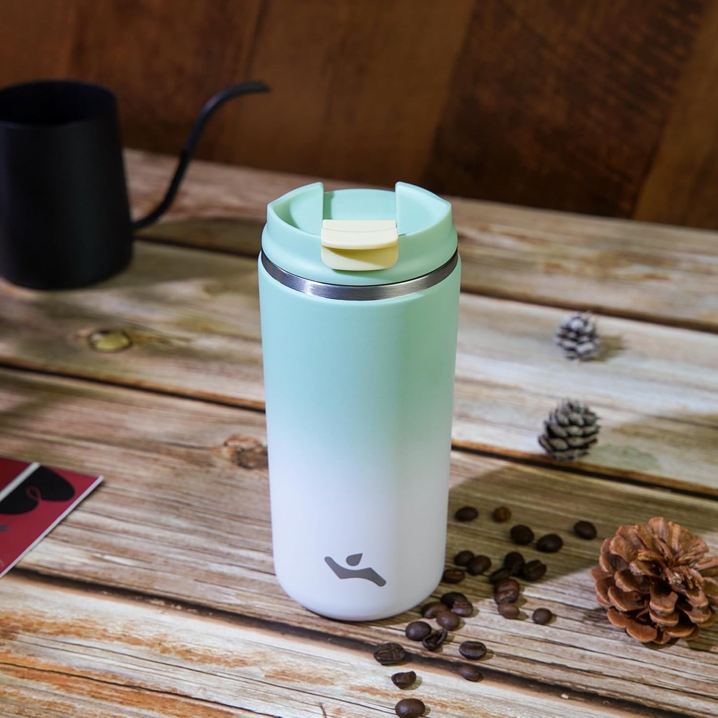 Konokyo Tumbler with Lid, 16 oz Travel Coffee Mug Double Wall Vacuum Stainless Steel Thermal Metal Cup Insulated Water Bottle,Navy Blue