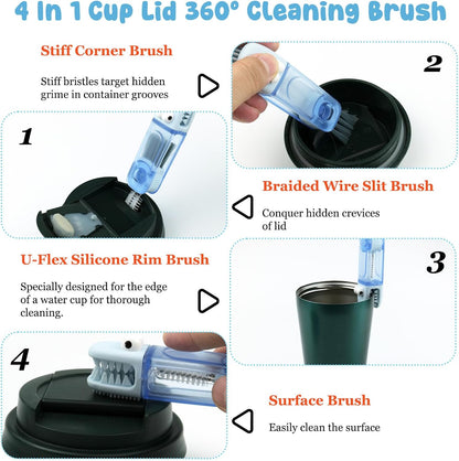 3 Pack Cup Lid Cleaning Brush Water Bottle Cleaner Brush, Bottle Brush Cleaner for Stanley Owala, Cup Bottle Cleaner Brush for Tumbler Kitchen Bottle Mug