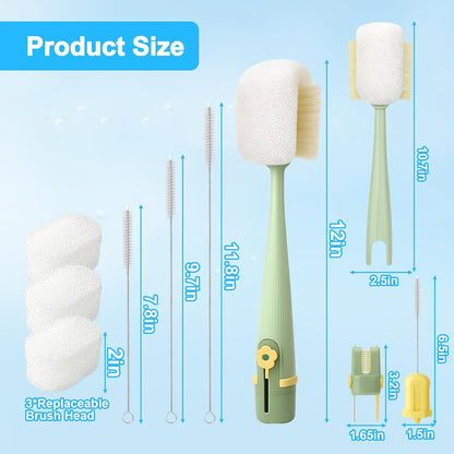 XANGNIER 5 Pcs Water Bottle Cleaner Brush Set for Owala 24oz/32oz/40oz Cup,Multifunctional Bottle Brush and Long Straw Cleaner Brush,Cleaning Kit for Owala/Stanley/Yeti Tumbler Cup Accessories