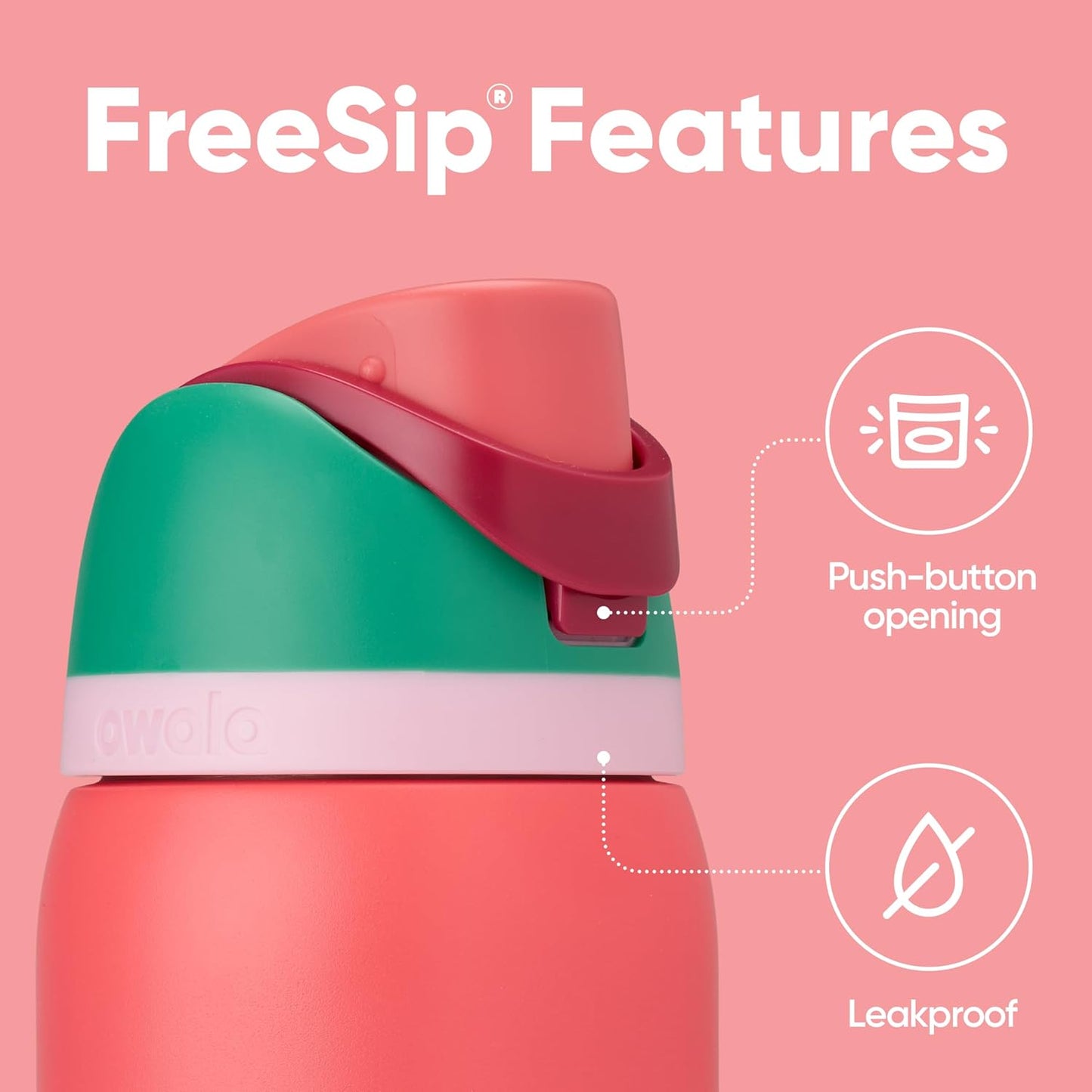 Owala FreeSip Insulated Stainless Steel Water Bottle with Straw, BPA-Free Sports Water Bottle, Great for Travel, 32 Oz, Denim