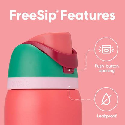 Owala FreeSip Insulated Stainless Steel Water Bottle with Straw, BPA-Free Sports Water Bottle, Great for Travel, 32 Oz, Denim