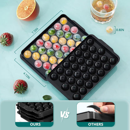 Optish 3 Pack Ice Trays for Freezer, 99 PCS Ice Cube Tray with Lid and Bin, Round Ice Cube Mold, Circle Ice Maker for Chilling Drinks (0.8 inch, Pink)