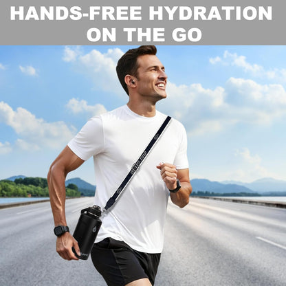 64oz Half Gallon Fruit Infuser Insulated Stainless Steel Water Bottle Jug, 48H Cold & 24H Hot, Large Capacity for Travel Hiking Mountain Climbing Black