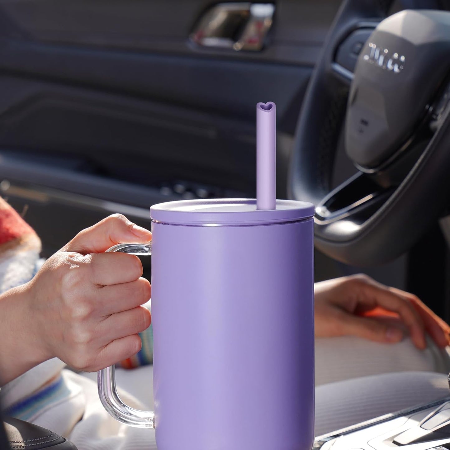 Tomorotec 15PCS Heart Shaped Silicone Straws Fit for Stanley 40oz 30oz 20oz Tumbler, 12.2 Inch Reusable Silicone Drinking Straws Fit for Stanley Cups, Customizable for Various Drinkware w/ 2 Brushes