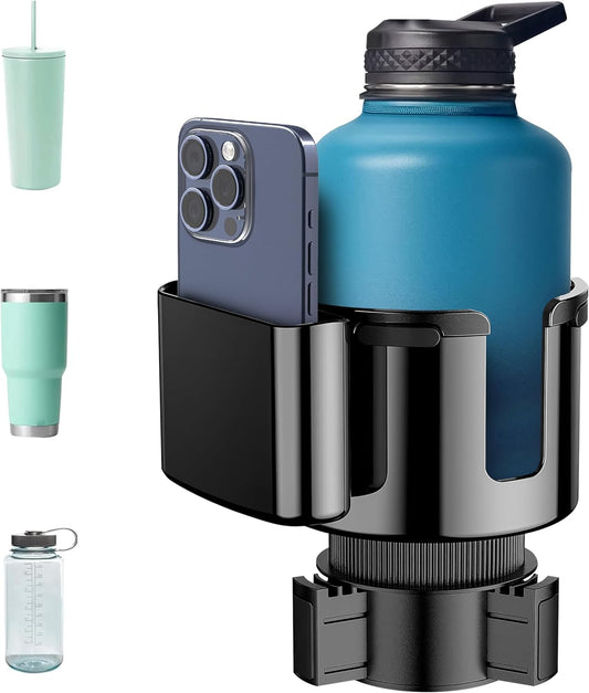 EcoNour Car Cup Holder Expander | Fits 32/40 oz Hydro Flasks, Yeti, Nalgene & Large Bottles up to 3.8" | Universal Cup Adapter for Cars with 3.2" Holders – Black