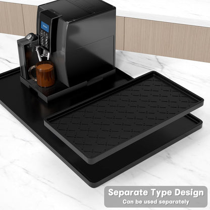 Rnivvi Silicone Coffee Mat, 16" x 24" Waterproof Raised Edge Coffee Bar Mats for Espresso Machine Station Accessories, Heat Resistant Detachable Dish Drying Pad for Kitchen Counter, Dish Rack, Green