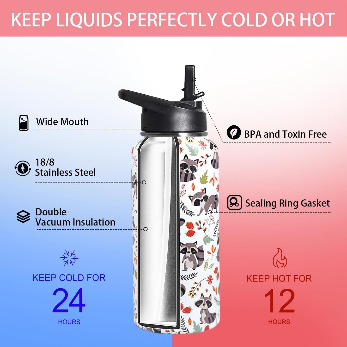32 oz Pickleball Insulated Water Bottle with Straw - Pickleball Gym Hiking Sports Coffee Mug | Perfect Pickleball Gifts for Women, Pickleball Decor Accessories
