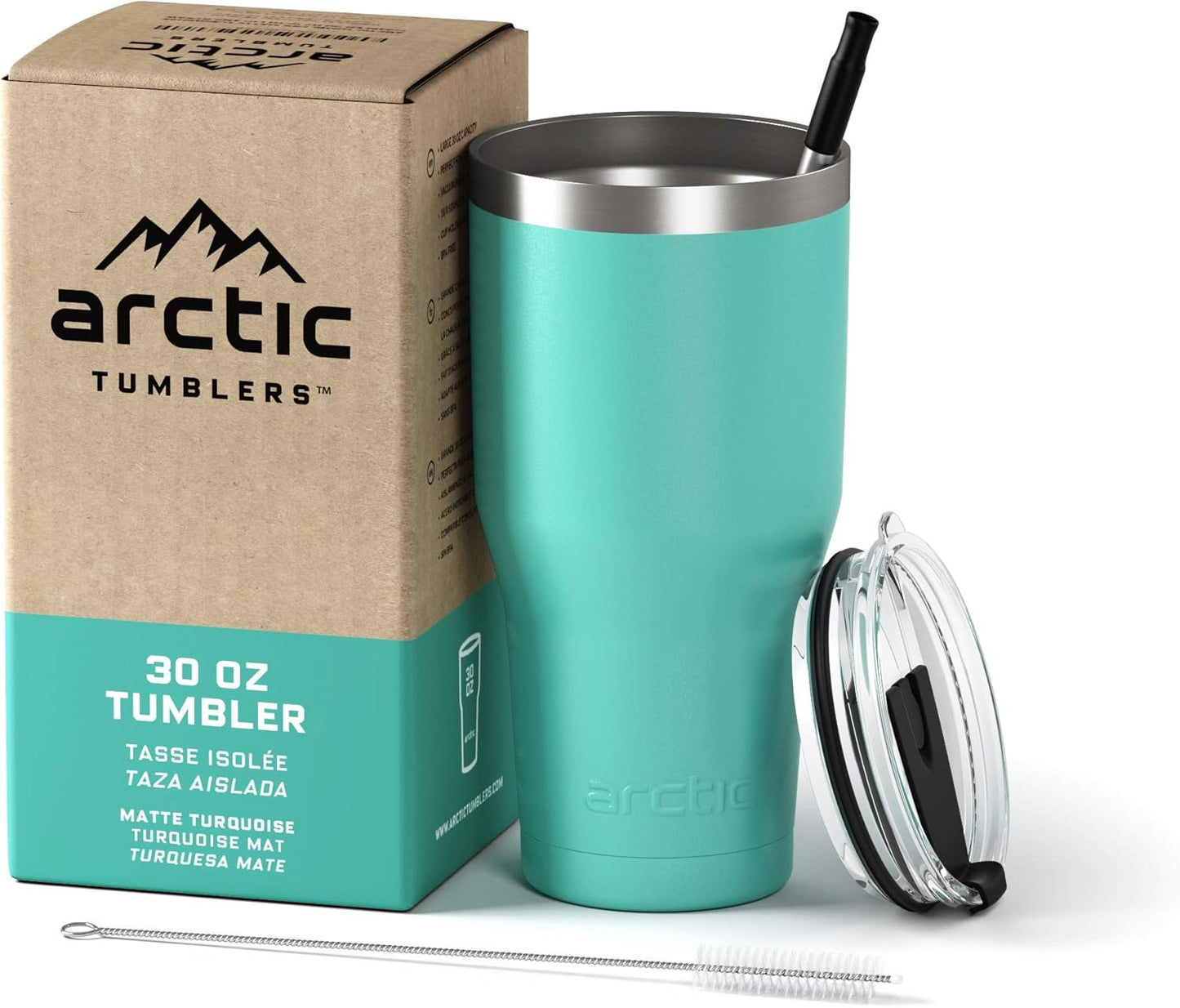 | 30 oz Tuscan Sun Insulated Tumbler with Straw & Cleaner - Retains Temperature up to 24hrs - Non-Spill Splash Proof Lid, Double Wall Vacuum Technology, BPA Free & Built to Last
