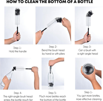 ALINK 17 inch Extra Long Bottle Cleaning Brush Cleaner for Washing Narrow Neck Beer/Wine/Thermos, Brewing Bottles, Hummingbird Feeder