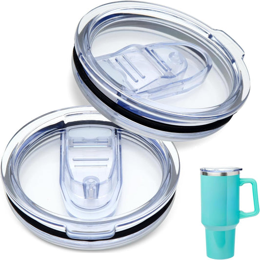2Pcs 40 oz Tumbler Lid Replacement Compatible With Silver Buffalo, Accessories for Silver Buffalo Tumbler Cup, Bpa-Free, Reusable Replacement Lid