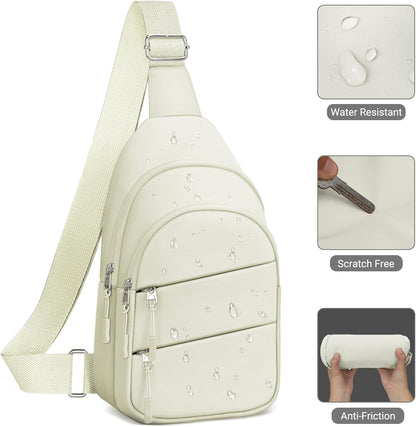 Tuwubi Crossbody Bags for Women, Sling Bag for Men, Small Hiking Backpack Anti Theft Lightweight for Outdoors Travel (M, Black)