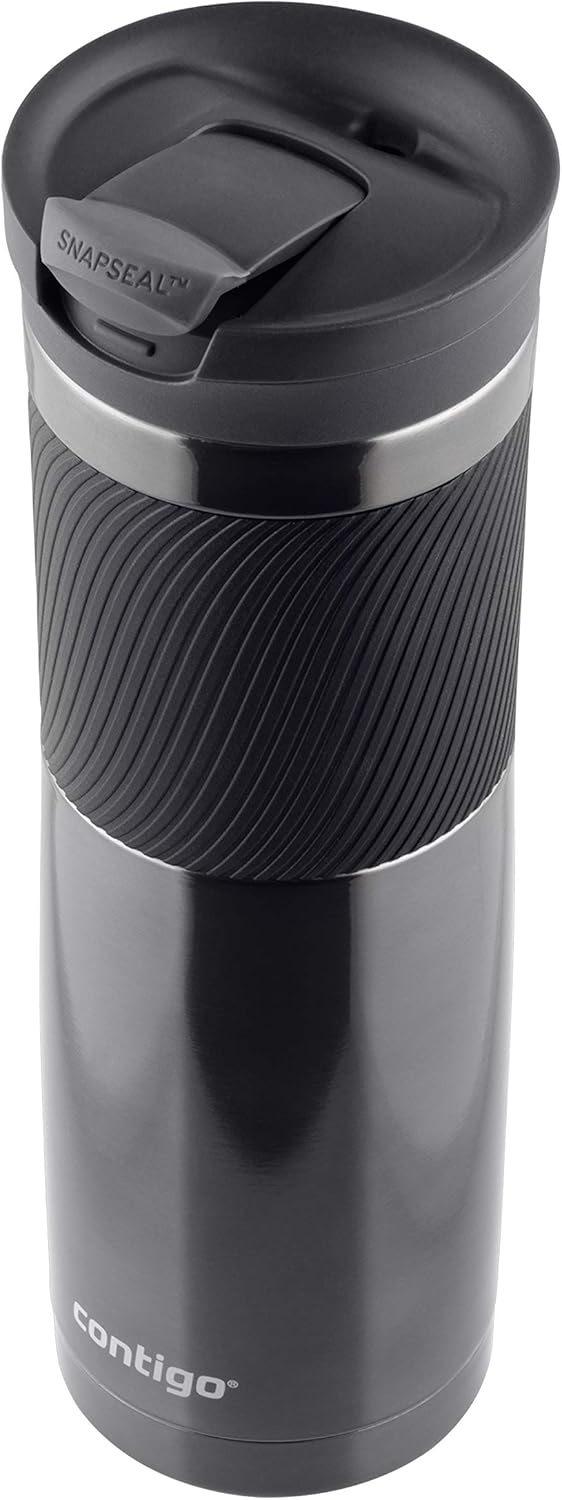 Contigo Byron Snapseal Travel Mug, Stainless Steel Thermal mug, vacuum flask, leakproof tumbler, coffee mug with BPA free Easy-Clean Lid, 470 ml, Vivacious