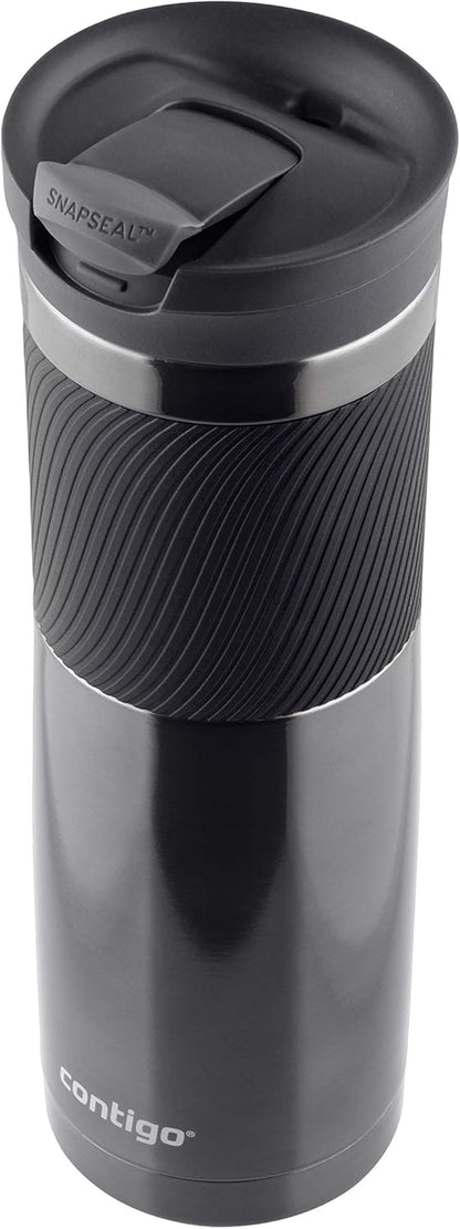 Contigo Byron Snapseal Travel Mug, Stainless Steel Thermal mug, vacuum flask, leakproof tumbler, coffee mug with BPA free Easy-Clean Lid, 470 ml, Vivacious