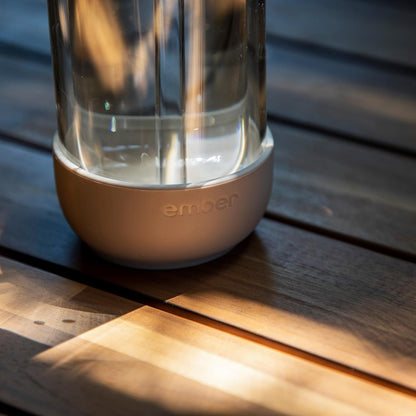 Ember Cold Tumbler 16 oz – Insulated Glass Iced Coffee Cup with Straw & Spill-Proof Lid, Keeps Drinks Cold, Eliminates Condensation, Modern Double-Wall Design, Sandstone