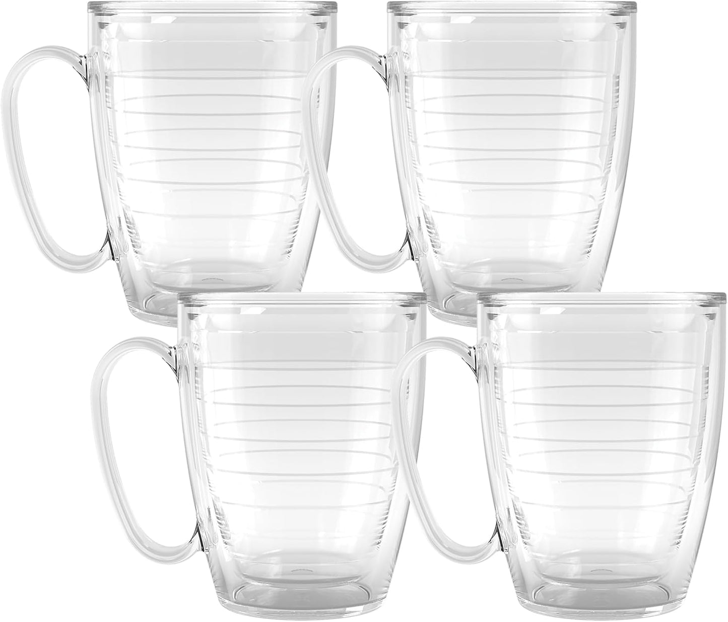 Tervis Clear & Colorful Tabletop Made in USA Double Walled Insulated Tumbler Travel Cup Keeps Drinks Cold & Hot, 16oz Mug, Clear